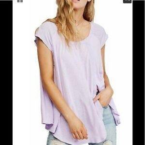 FREE PEOPLE  Lilac Fields Lavender Flowy Tee Shirt